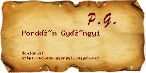 Pordán Gyöngyi névjegykártya
